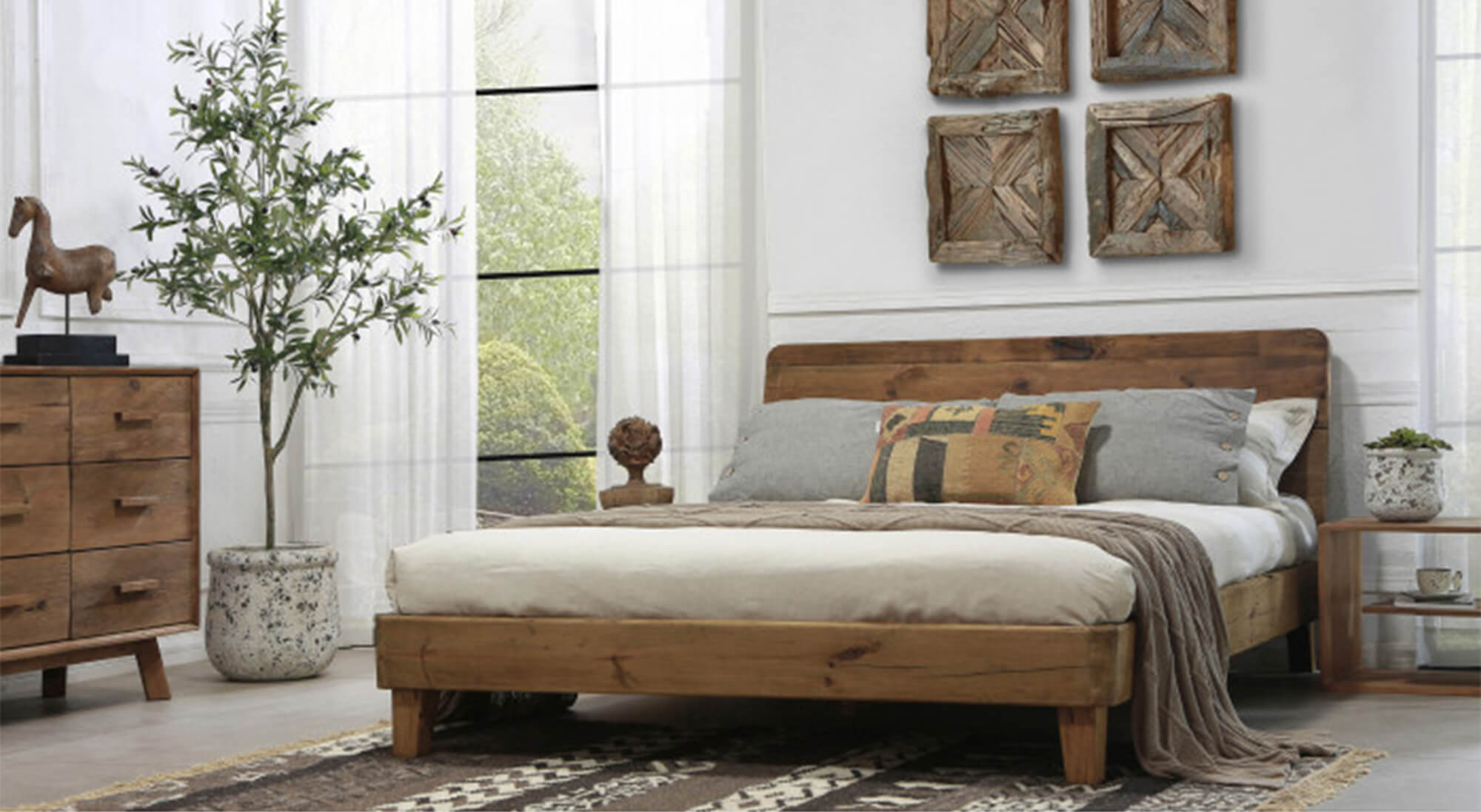 reclaimed wood bed